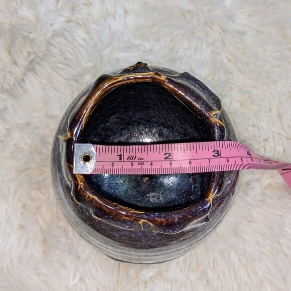 Handmade Ceramic Glazed Vase Tumbler Decor Signed by Artist - Picture 7 of 9